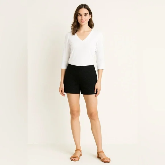 Banana Republic Shorts Eyelet Lace Dressy Black 12 Style 404156-00 - Picture 4 of 15